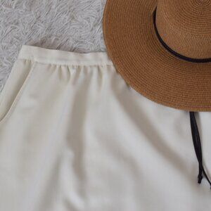 Vintage‎ 80s Beige Knee Skirt | 31 waist